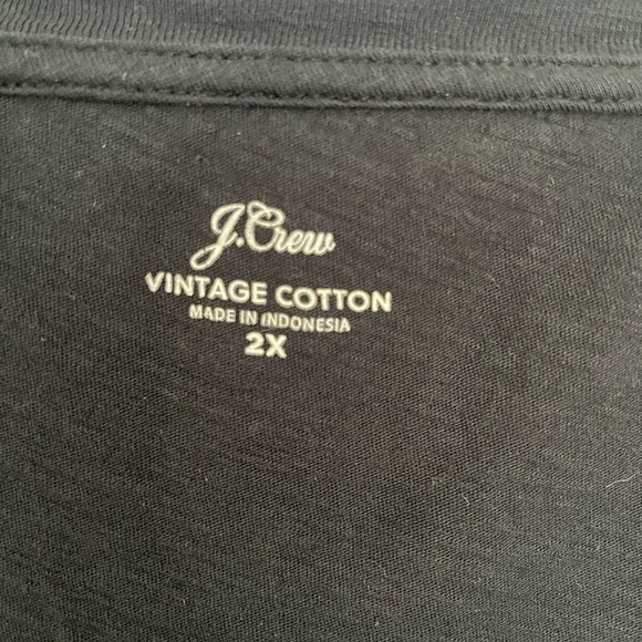 J Crew V neck “vintage cotton” black short sleeved tee Size 2X - Picture 3 of 5